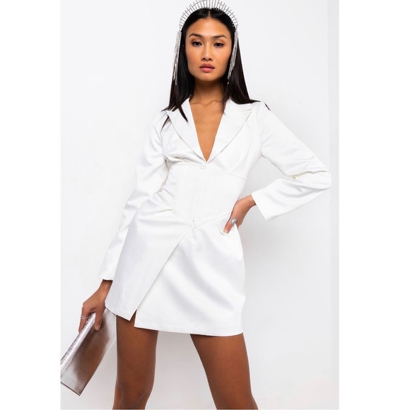 BIG BIG WORLD SATIN BLAZER DRESS - Picture 2 of 7